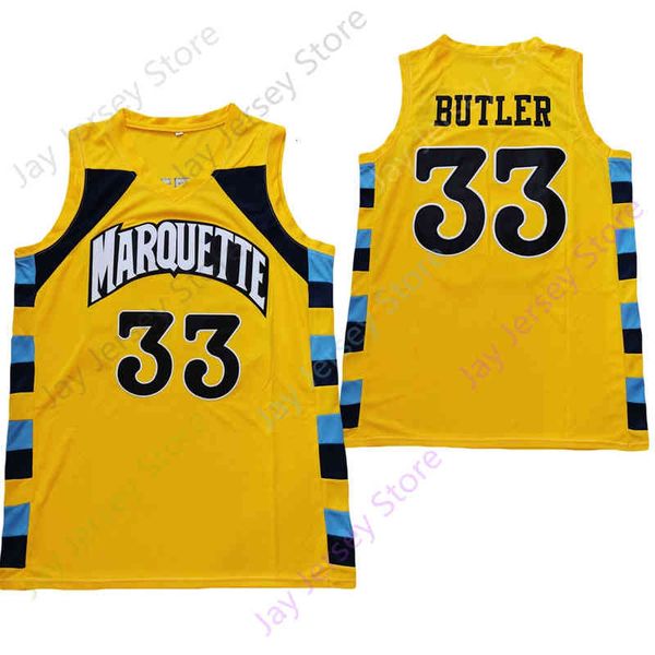 

2021 new college marquette golden eagles basketball ncaa jersey butler size s-3xl yellow navy youth all stitched, Black