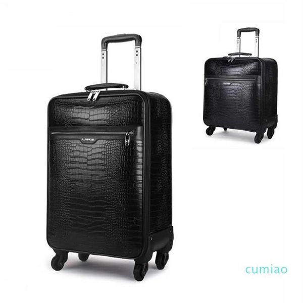

suitcases 16"18"20"22inch men cabin travel suitcase black spinner rolling luggage business boarding trolley bag on 290b