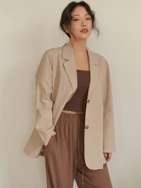 

dazy flap pocket single breasted blazer 21bu#, White