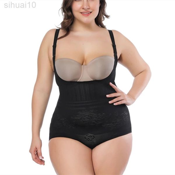 

women slimming shapewear plus size waist trainer shaper underwear postpartum recover bodysuit body control corset lingerie l220802, Black;white