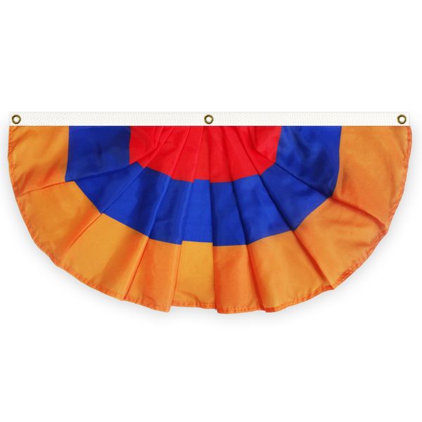 

armenia pleated fan flag bunting 1.5x3 ft premium polyester banner with brass grommets for indoor outdoor decoration