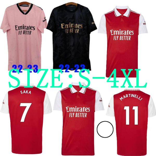 

size s-4xl 22 23 saka tavares smith rowe pepe thomas soccer jerseys sambi lokonga martinelli football shirt 2022 2023 camiseta de futbol tie, Black;yellow