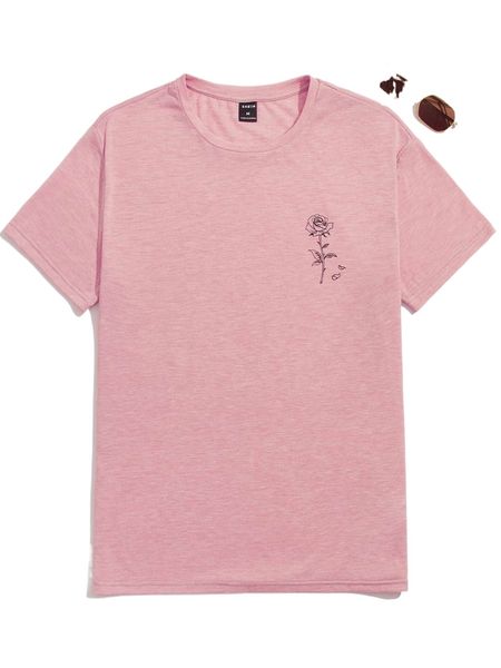 

men floral print tee u92y#, White;black