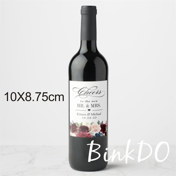 20 peças personalizadas aniversário de aniversário personalizado rótulos de garrafas de vinho adesivo 220613