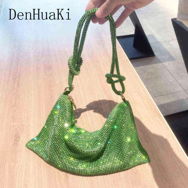 

luxury designer purses and handbags evening bags for women rhinestone clutch purse ladies hand bags silver crystal shoulder bag y220401