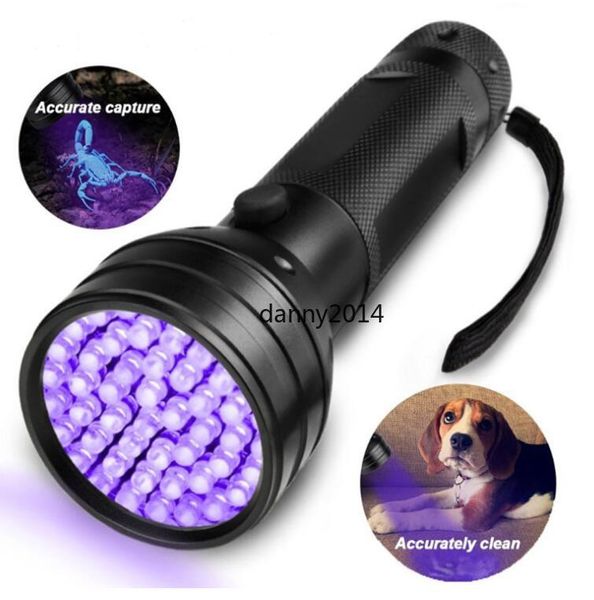 Hohe Qualität 51 UV-Ultraviolett-LED-Taschenlampe Violett Schwarzlicht Schwarzlicht-Taschenlampe 395 nm Aluminiumgehäuse UV-Taschenlampen Mini-Lichter Taschenlampen