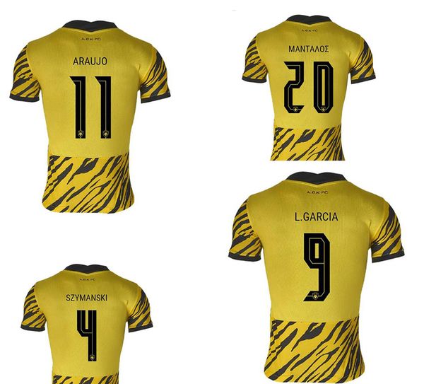 

22-23 aek athens home soccer jerseys home away customized thai quality shirt kingcaps dropshipping accepted sports 9 .garcia 7 n.amrabat sz, Black;yellow
