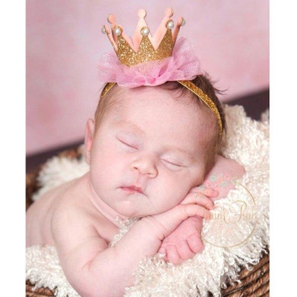 

hair accessories baby birthday headband children's headwear female tiara crown, Slivery;white