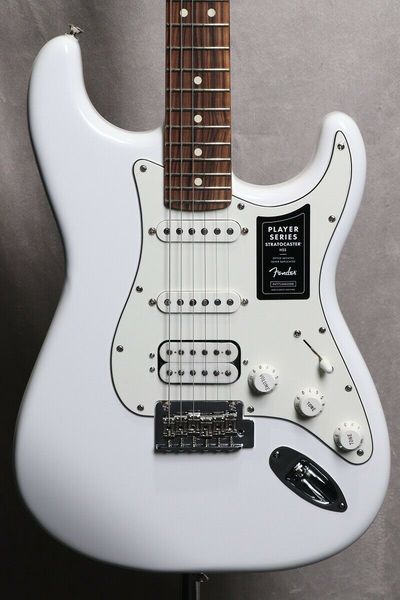 

player series st hss polar white pau ferro electric guitar