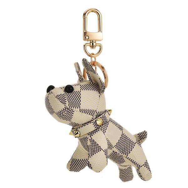 Designer Luxus Keychain Cartoon Animal Small Dog Creative Schlüsselkette Accessoires Key-Ring PU Leder Brief Muster Auto Schlüsselbund Schmuckgeschenke Accessoires 259