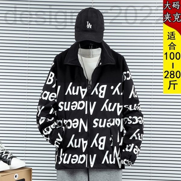 

men's jackets designer stand collar letter coat men's spring and autumn trend leisure handsome jacket loose sports fashion couple, Black;brown