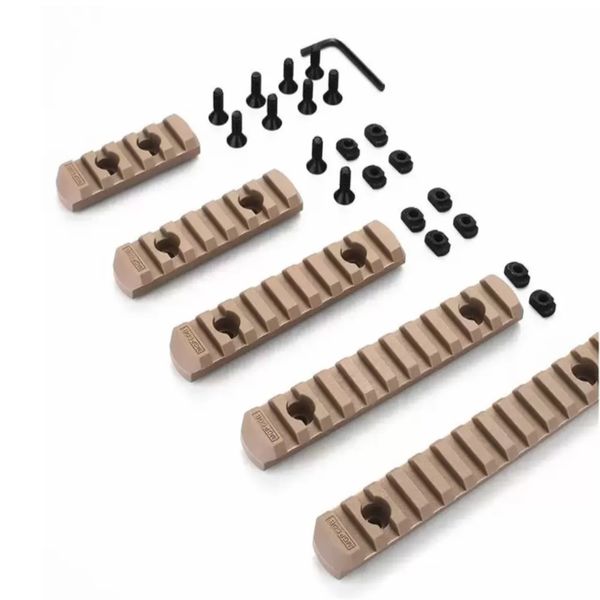 

set of 5 tactical m-lok picatinny rail slots mlok scope mount weaver nylon side sections