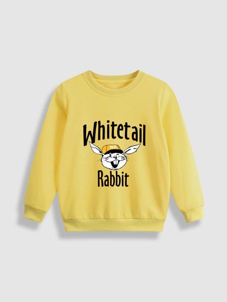 

toddler boys rabbit and letter graphic sweatshirt she, Black