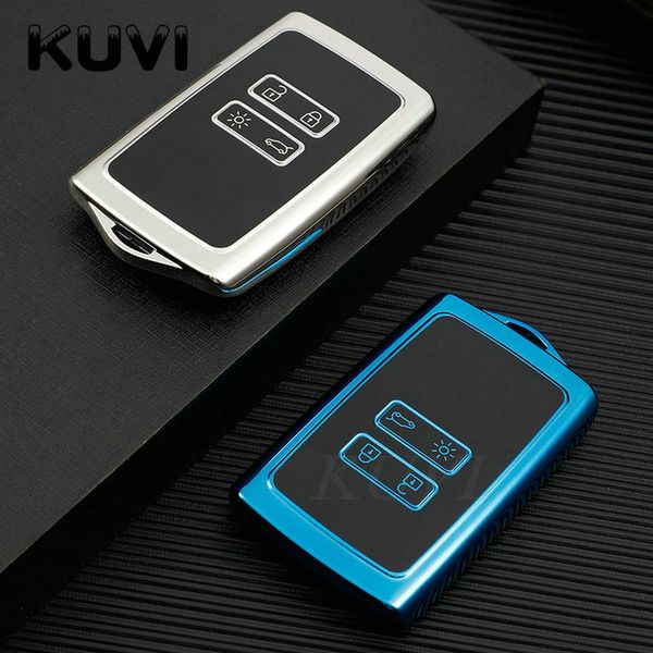 

4 buttons tpu car key case cover holder shell for renault kadjar scenic clio logan megane 2 3 koleos sandero card car styling