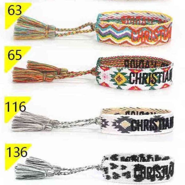 

brand fashion classic bangles jewelry men women handmade cotton signture embroidery bracelet designers woven bangle fabrics luxury bracelets, Black