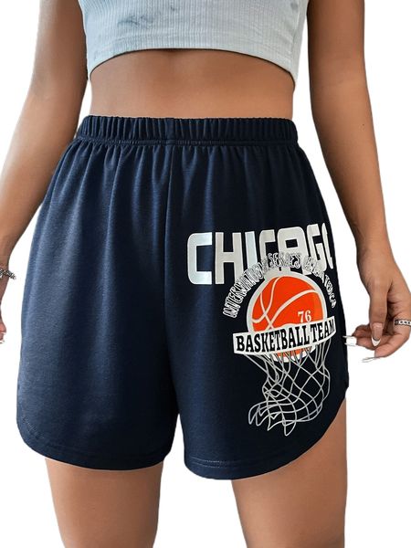 

letter graphic track shorts s290#, White;black
