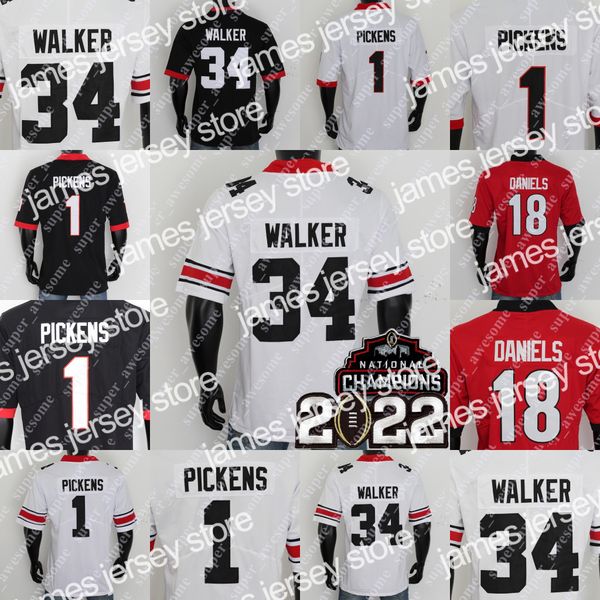 

2022 34 herschel walker football jersey todd gurley ii nick chubb jake fromm d'andre swift hines ward david pollack roquan smith champ, Black;red