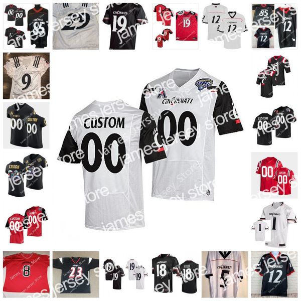 

james ncaa cincinnati bearcats jersey college football uniform 10 bryon threats 49 jack dingle sammy anderson jr. 99 rob jackson justin harr, Black