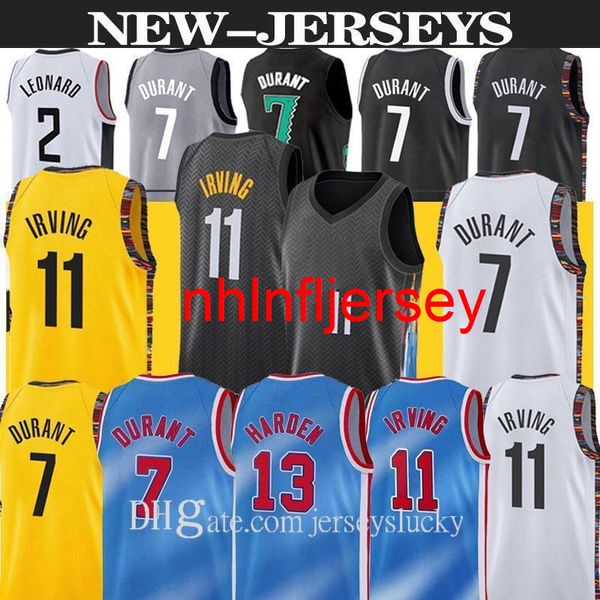 James de alta qualidade 13 Harden Jersey Kevin 7 Durant 11 Irving Basketball Jersey 2020 2021 Kyrie New City Mens Basquetebol Camisas Tamanho S-2XL