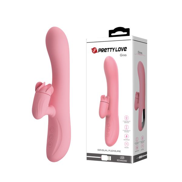 Красивая любовь 7 Скорость Клитората G Spot Кровит Вибратор USB Перезарядка Двойные Взрослые Эротические Игрушки Сексуальные продукты для женщин