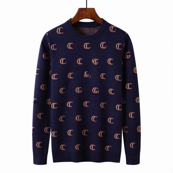 

men's sweater designer sweaters men fashion cc business plus size the correct full letter embroidery double g, White;black