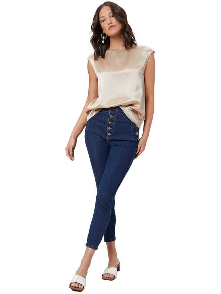 

motf premium cotton skinny cropped jeans s4oc#, Blue