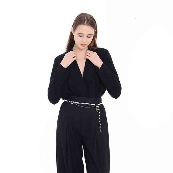 

belts casual pearl waist chain decoration with skirt gold small fragrance thin belt aead, Black;brown