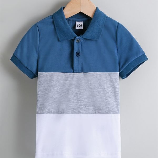 

toddler boys cut and sew polo shirt she01, White;black