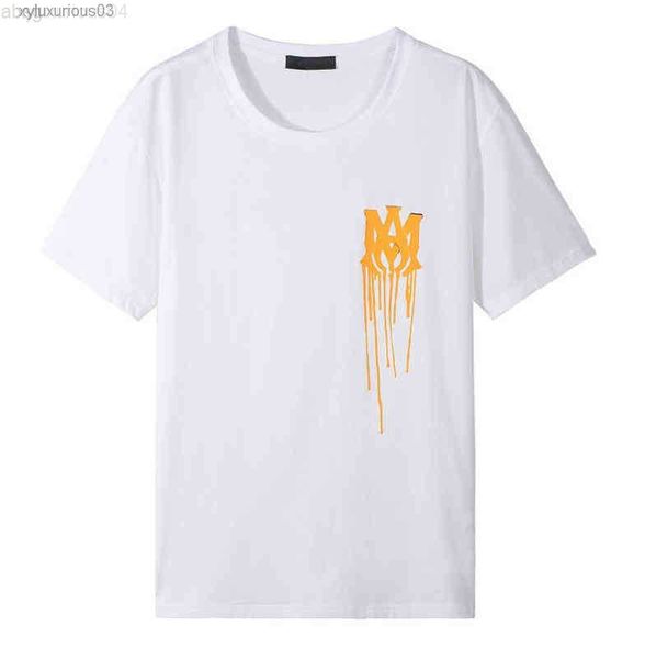 

designer trend t shirt ris summer amis men's t-shirt bone pattern clothes round neck short sleeve, White;black