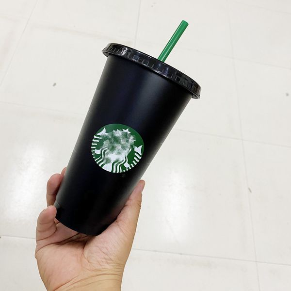 

mermaid goddess starbucks 24oz/710ml plastic mugs for party supplies tumbler reusable clear drinking flat bottom pillar shape lid straw cups