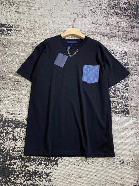 

2022 spring/summer new men's high-end short sleeve tee printed pattern cotton fabric fashion casual t-shirt men's plus tees & polo, Black;brown