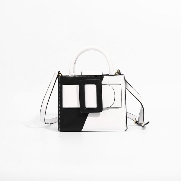 

black and white contrast bag ladies one shoulder messenger handbag with quliaty