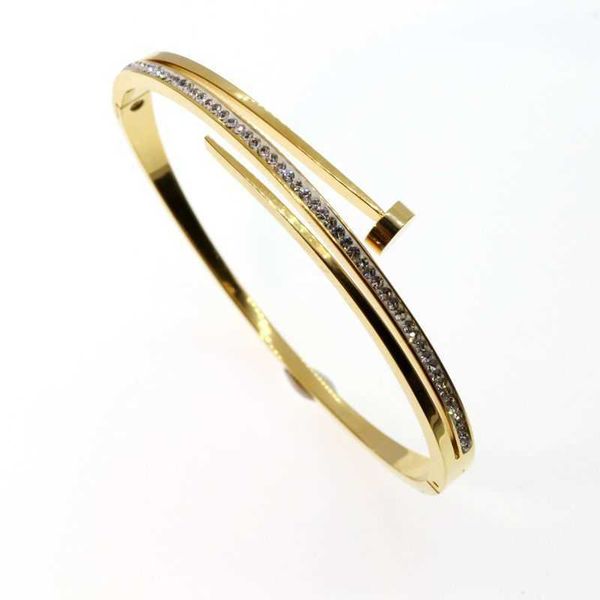 

women's titanium steel bracelet rose gold women's bracelet fashion nail, Black