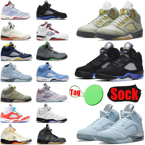 

with sock tag racer blue 5 5s mens womens basketball shoes easter ice blue sail metallic shattered backboard oreo anthracite men trainers sp