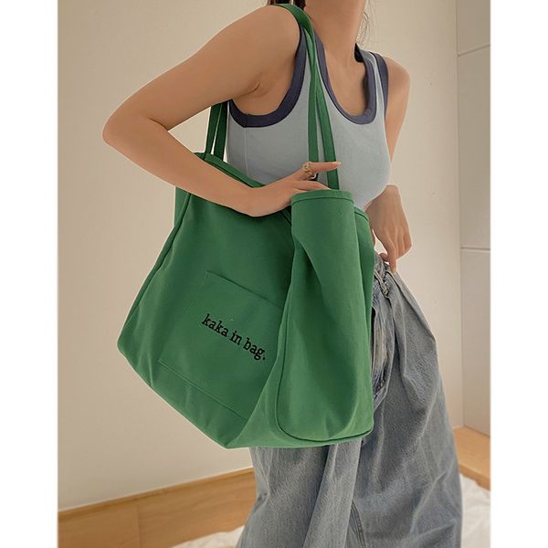 

casual canvas bag female summer tote bag hundred ins large capacity shopping