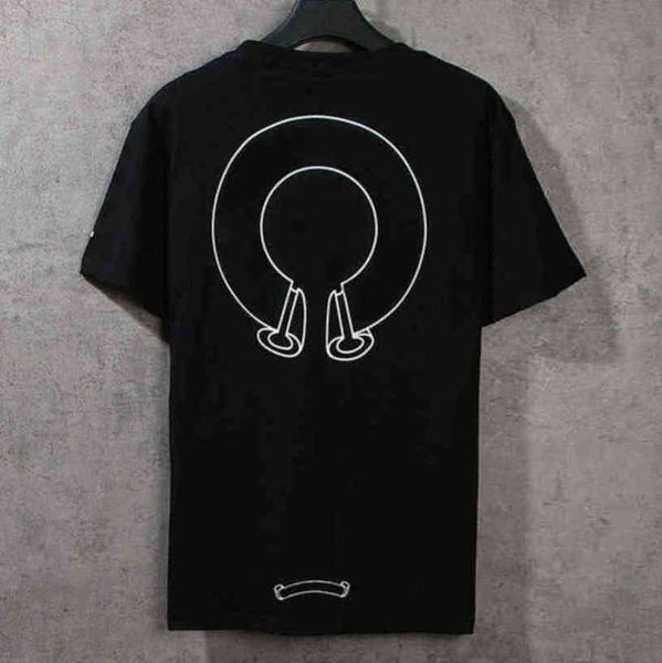 

luxury fashion summer men's t shirts ch loose classic designer short sleeves letter horseshoe sanskrit cross print sweatshirts t-shirts, White;black
