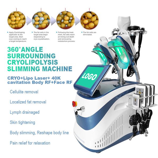 2023 Cryolipolysis portatile 360 Fat Freezing 40k Cavitation Lifting facciale Rf Cool Body Shaping Machine 360 Cryolipolisis Cryo