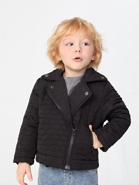 

toddler boys zip up quilted moto jacket she, Blue;gray