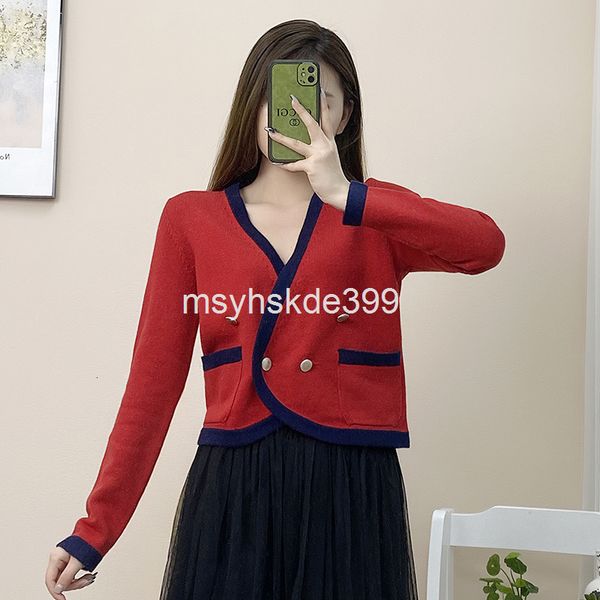 

women's knits & tees year limited small fragrance cardigan red long sleeved coat celebrity spring knitted cashmere sweater, White