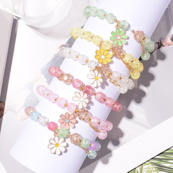 Catena a maglie Gioielli Yayi Fascino Multicolore Tessuto a mano Cristallo Colore oro Tubo Stile Bracciale rigido Bracciali Heronsbill adorabili Trum22