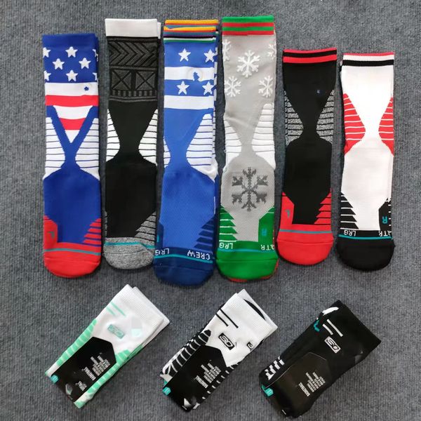 

mens socks skateboard basketball sports socks for women towel bottom meias street style hip hop novelty calcetines, Black