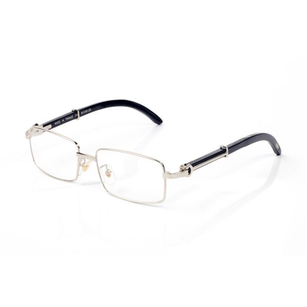 Markendesigner-Sonnenbrillen für Herren und Damen, Sonnenbrillen, Luxus-Carti-Mann-Damen-Vollrandlose, schwarze Hornrahmen aus Holz, Bambussplitter, Metallrahmen, rechteckige Brillen