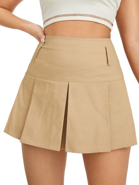 

boxy pleated skirt k7rb#, Black