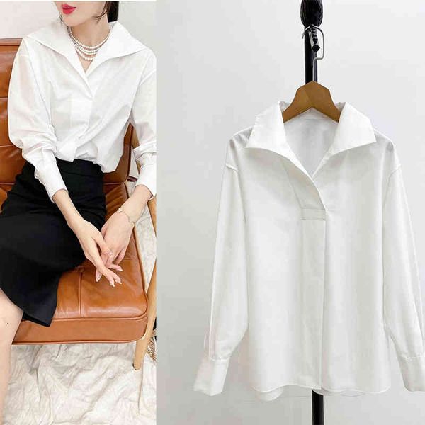 

women's polos p195285 xiaohe selected ic high density 80 thread combed cotton navy neck bare shoulder sleeve shirt women's origina, White