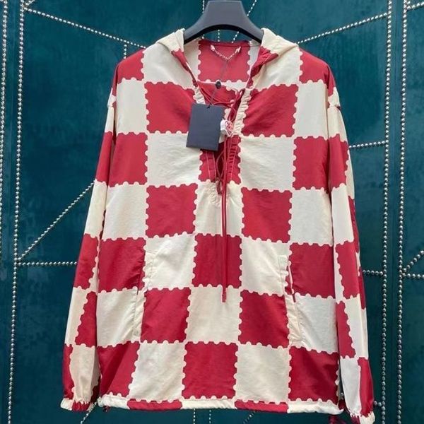 

2022 spring new jackets luxury paris men windbreaker lattice casual loose long sleeve stand collar coat simple multi-pockets jacket men&#039, Black;brown