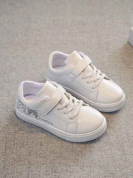 

kids cat & letter graphic skate shoes she, Black