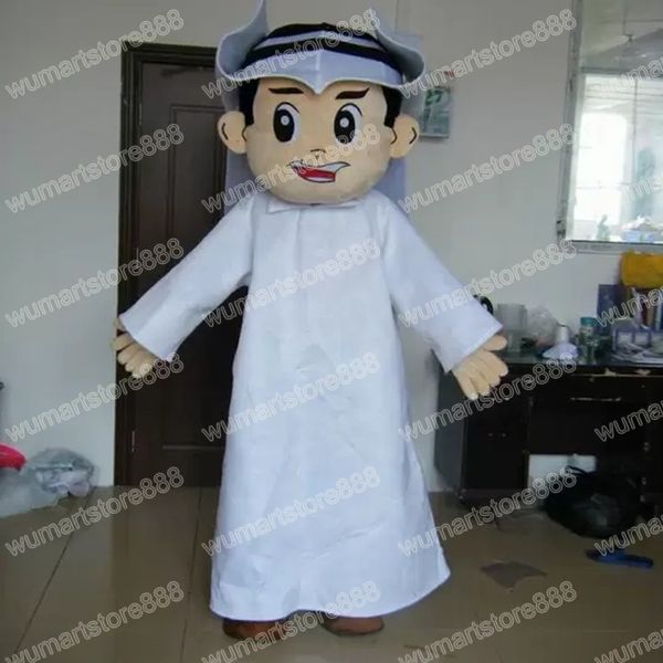 Simulação mascote de menino árabe trajes