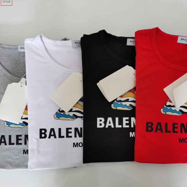 

summer italy summer mens designer t shirt casual womens loose graphic cotton with letters print short sleeves sell luxury balancaiga size s-, White;black