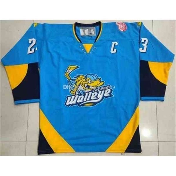 

c26 nik1 2020 toledo walleye alden hirschfeld hockey jersey embroidery stitched customize any number and name jerseys, Black