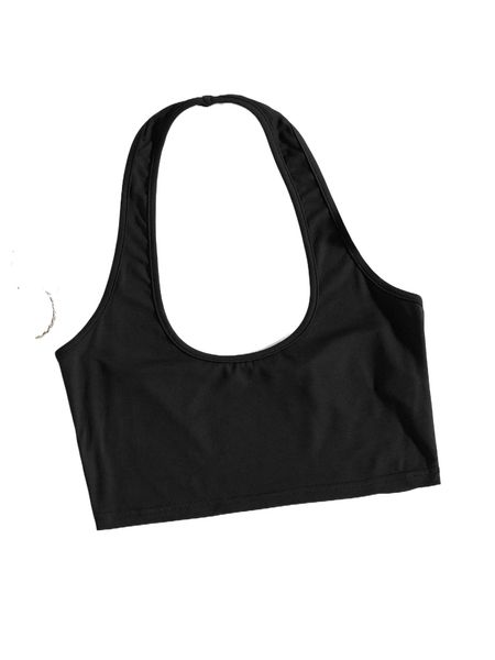 

solid crop halter k9sy#, White